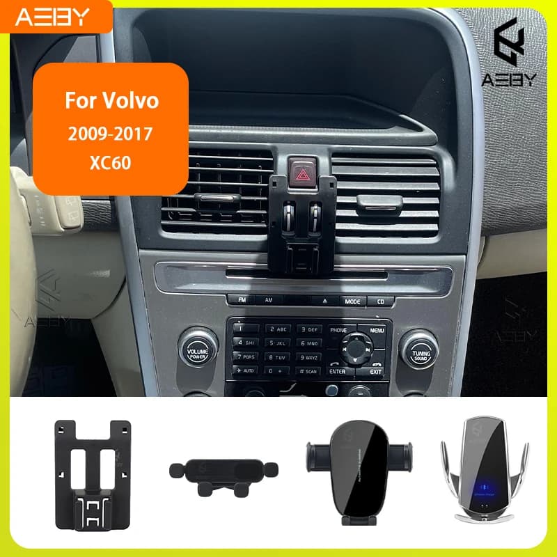 Supporto per Telefono per Volvo XC60 2009-2017, Base Fissa Speciale con Ricarica Wireless per Interni Auto