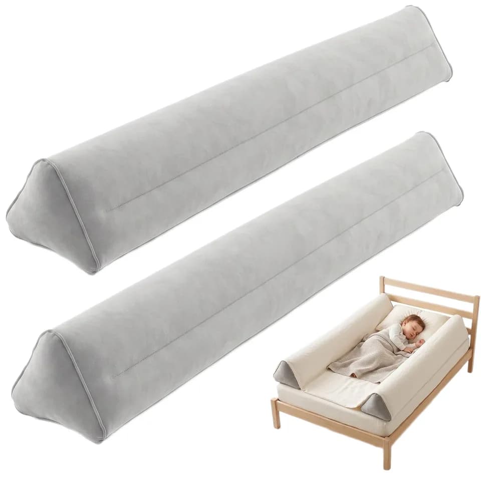 Inflatable Side Rail Bed Headboard Gap Filler Pillow 130cm Soft Triangular Wedge Pillow Anti-fall Bed Gap Cushion For Bed