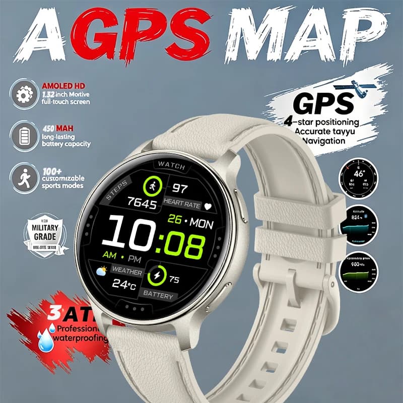 2026 T-Rex3 Ultra Adult Men Smart Watch 450mAh Super Capacity 1.32" Large Screen 3ATM Waterproof Call Sports Watch
