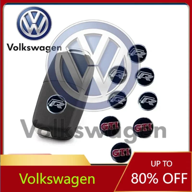 Adesivi per Chiavi Auto VOLKSWAGEN VW, Accessori per Portachiavi con Emblema per Volkswagen GTI R Polo T5 Golf 4 5 6 7 MK4 MK5 MK