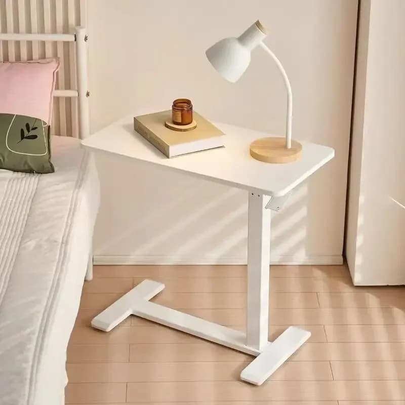 Comodino sopra il letto Divano Tavolo Altezza regolabile Scrivania mobile Ruote nascoste Supporto per laptop Soggiorno Tavolo in piedi Camera pratica