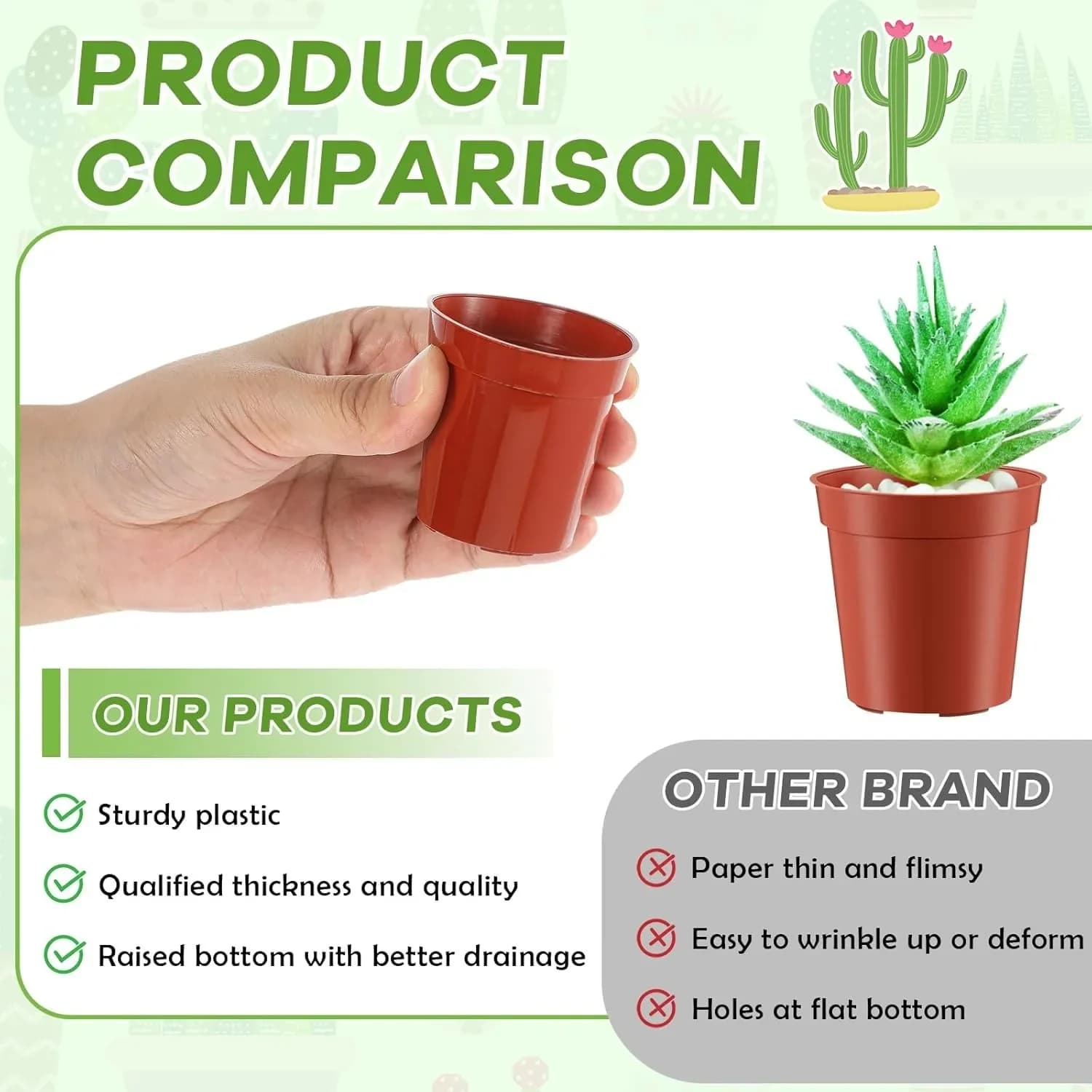 yes10/20pcs Two-colors Seeding Nursery Pot Plastic Plants Flowers Seedling Cups Grow Box Home Garden Nursery Pot Potted Containe