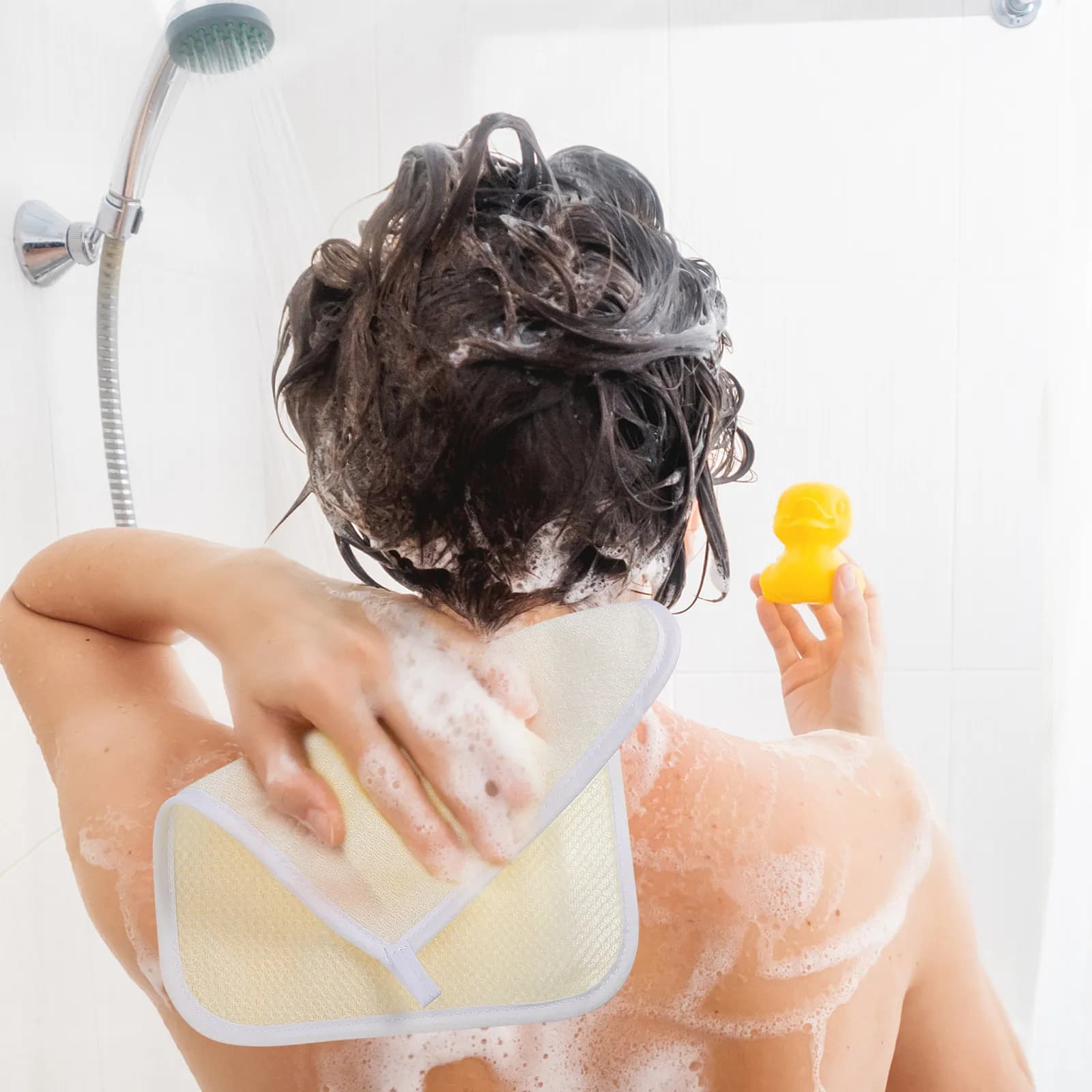 Set di 6 Panni Esfolianti Morbidi ma Efficaci, Asciugamani Scrub per il Corpo Pieghevoli, Ideali per Doccia, Bagno, Campeggio e Weekend Getaway