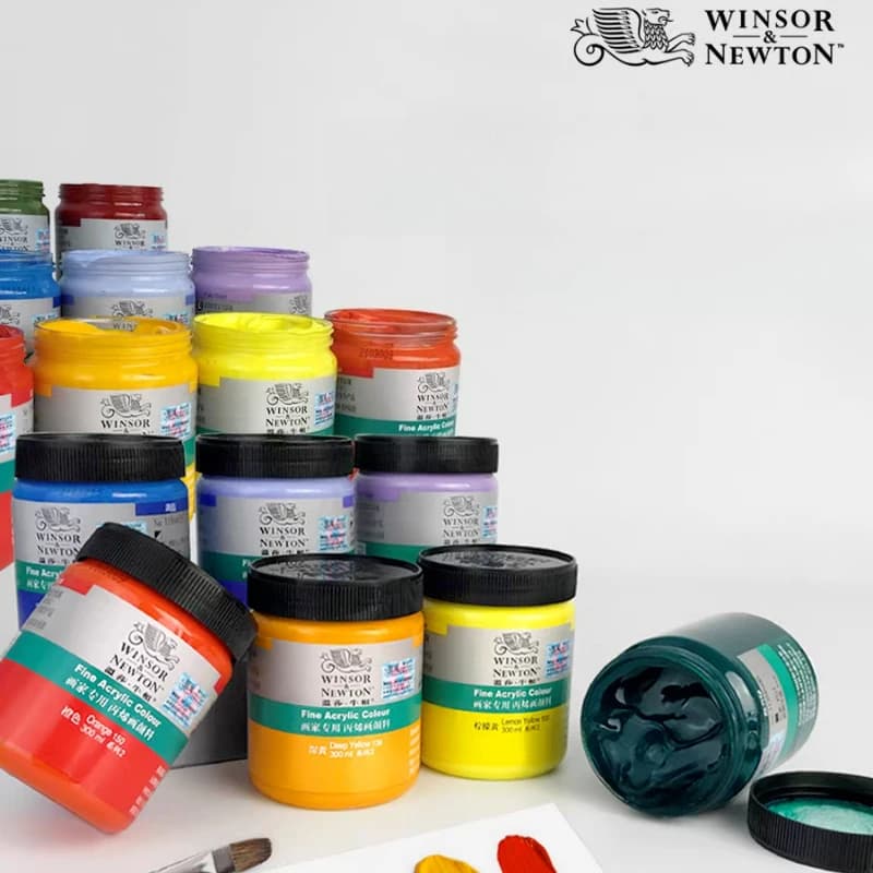 WINSOR&NEWTON Acrylic Paint 300ml Artist Paint Waterproof Sun-Proof Fade-Resistant Fabric, Stone, Glass, Ceramics, Wall Painting