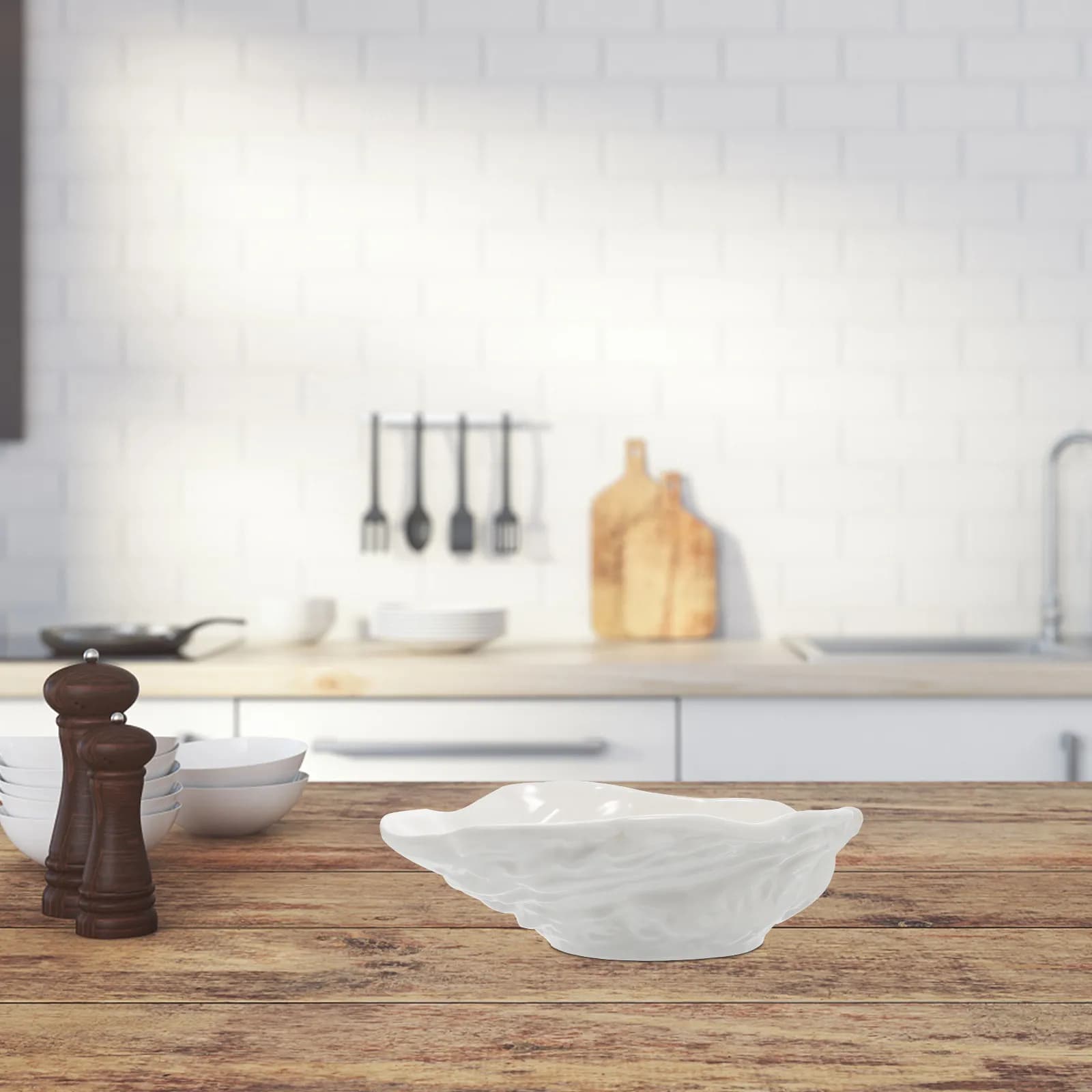Ciotola Creativa in Ceramica per Ostriche, Bordo Liscio, Lavabile in Lavastoviglie, Contenitore per Alimenti per Ramen, Noodle, Zuppa, Riso, Porridge, Insalata