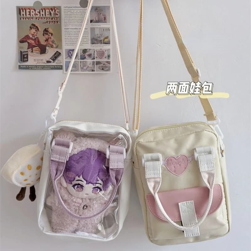 Japanese Style Kawaii Ita bag Women Transparent PVC 20cm Doll Itabag Double Side Love Heart Crossbody Bags Purses and Handbags