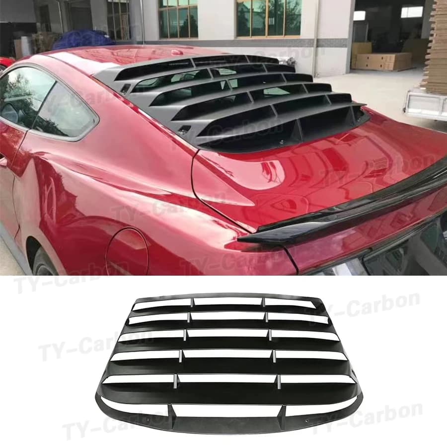 Black Decorative ABS Grid for Back Window, Compatible with Ford Mustang 2015-2017, Air Output Diffuser, Grid Frame