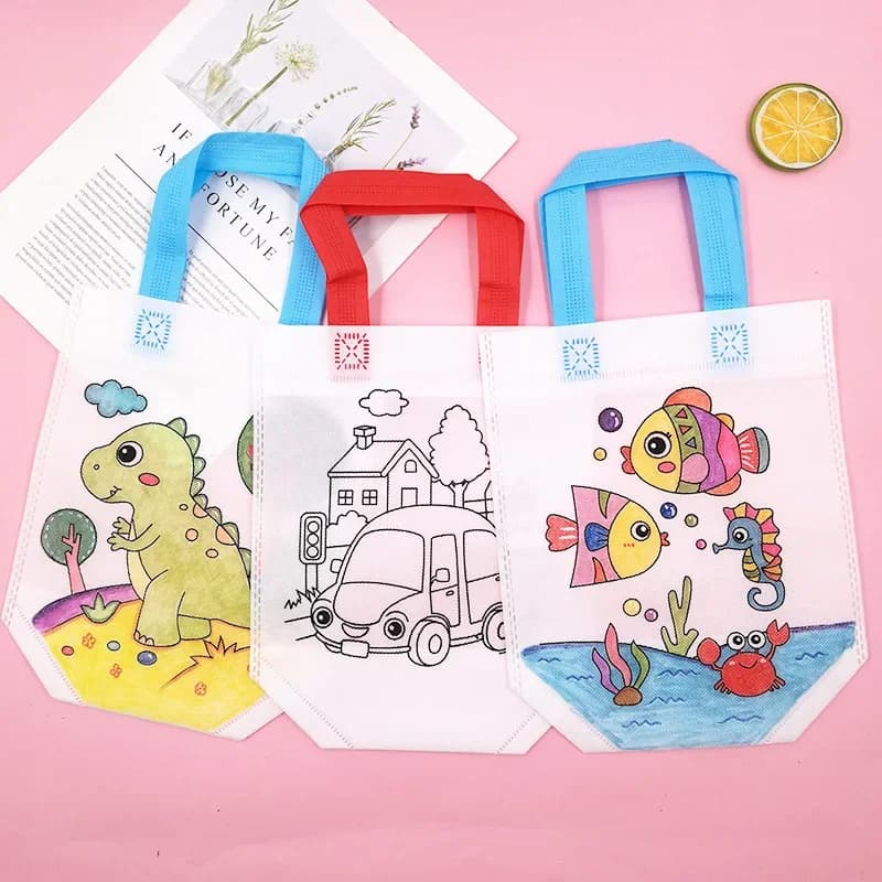 24 sacchetti da colorare simpatici cartoni animati, riutilizzabili, per carnevale, per feste di compleanno, artigianato d'arte fai da te o bomboniere, forniture natalizie