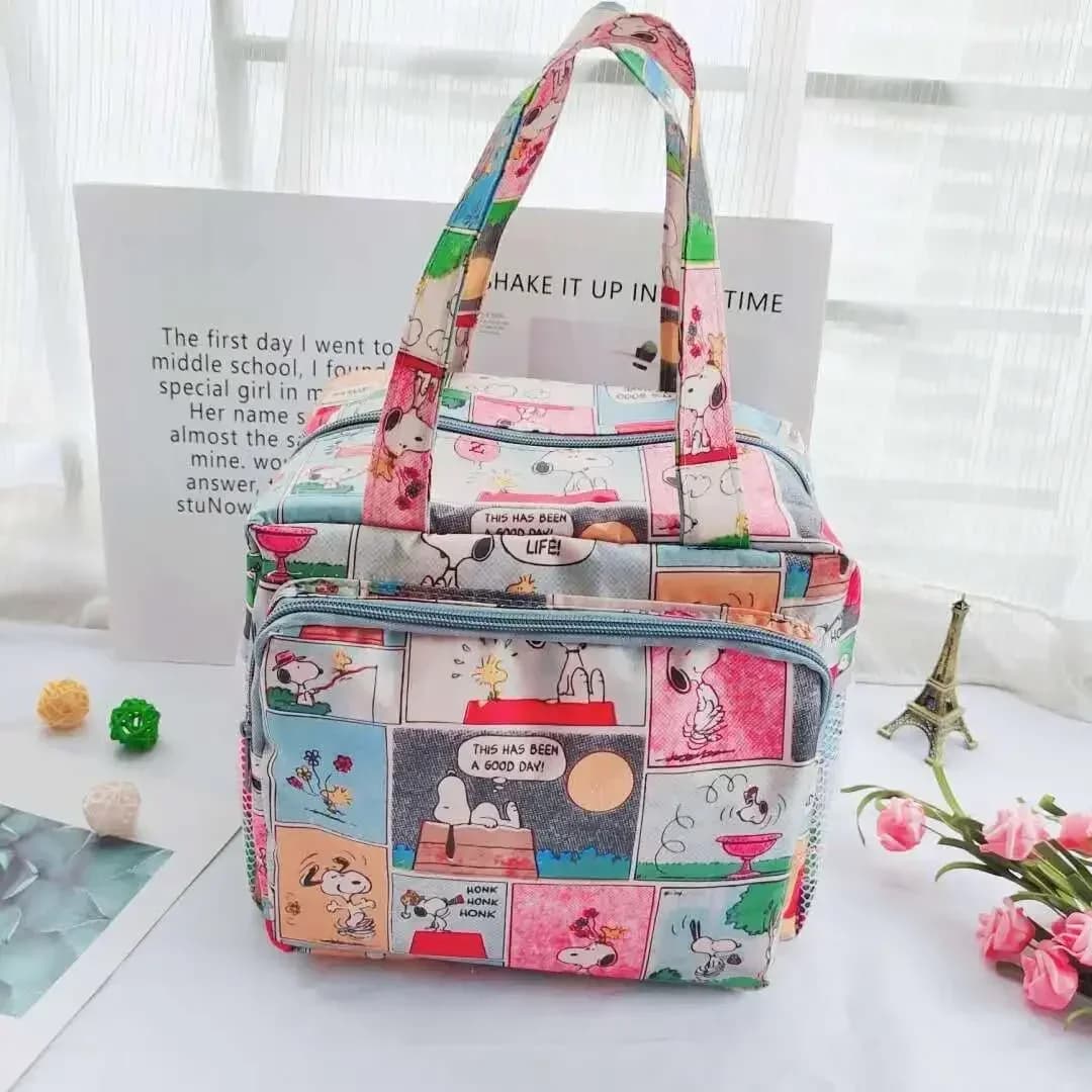 Borsa per la spesa per studenti dei cartoni animati Snoopy, zaino per bambini, borsa per il pranzo, borsa isolante carina