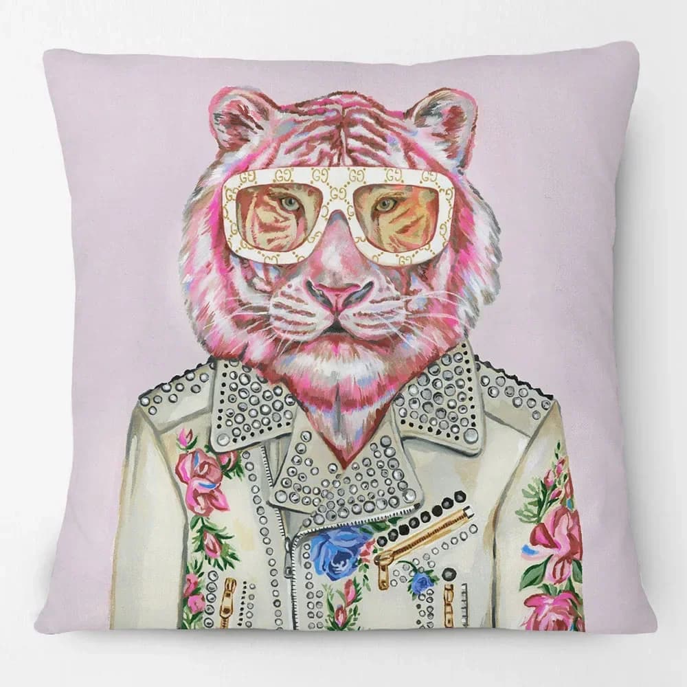 Tiger Leo Cows of the Highland Fashion Animals Hand Painting Pillow Sheet Decorative cushions for sofa 45X45 cm