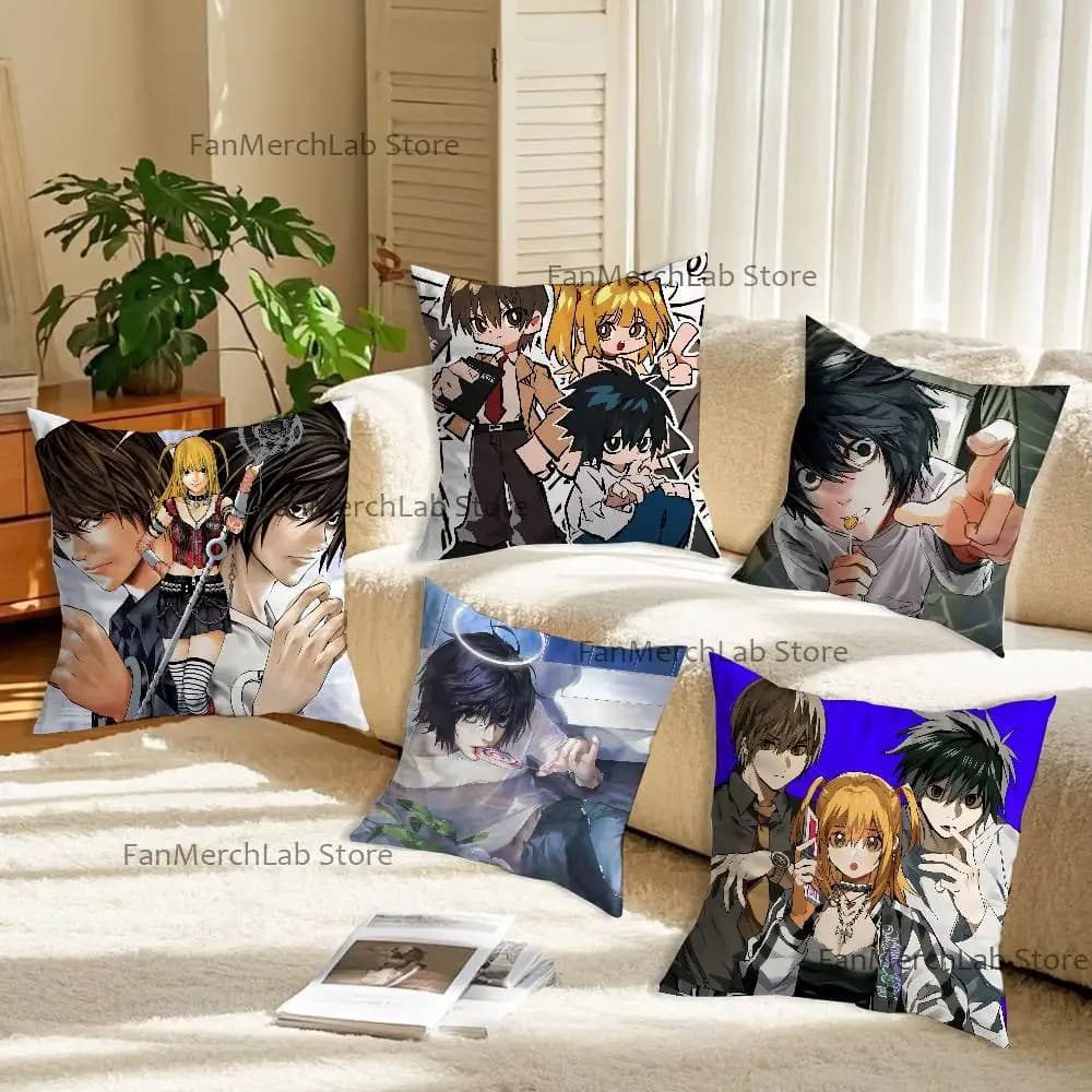 Y-Yagami Light M-Misa Misa L-Lawliet Federa per cuscino in tessuto ultra morbido e delicato sulla pelle, comfort simile a nuvole e cerniera nascosta