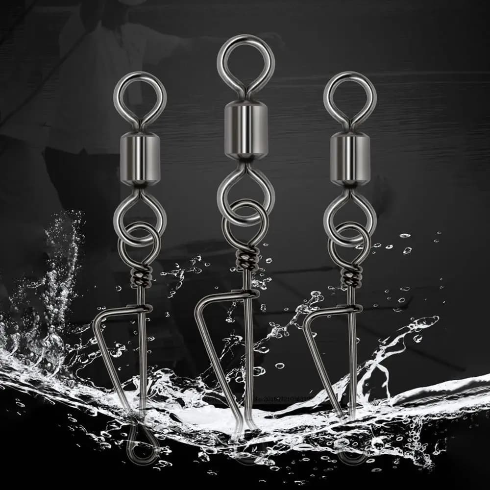 10 pcs With Block Fishing Rolling Slide Connecting Ring Bevel Design Rolling Connector Durable Avoid Line Orange Accent