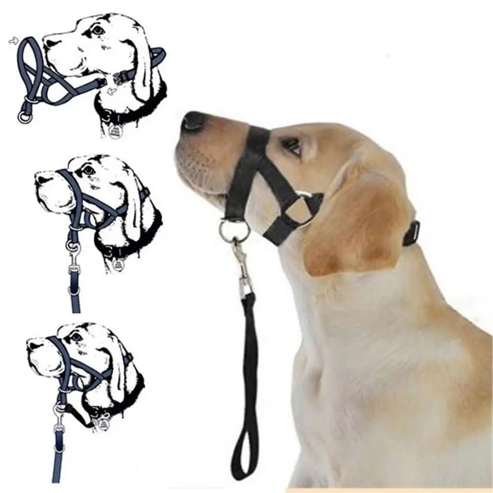 Regolabile Anti barking Non Pull Dog museruola Dog Halter Leader Harness collare per la testa del cane