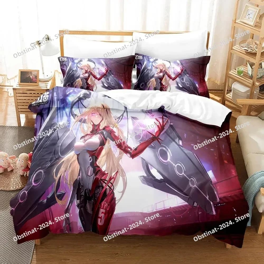 Set biancheria da letto 3D Anime 2025 Tower of Fantasy Set letto singolo doppio completo Queen King Size stampato Set copripiumino per camera da letto per adulti