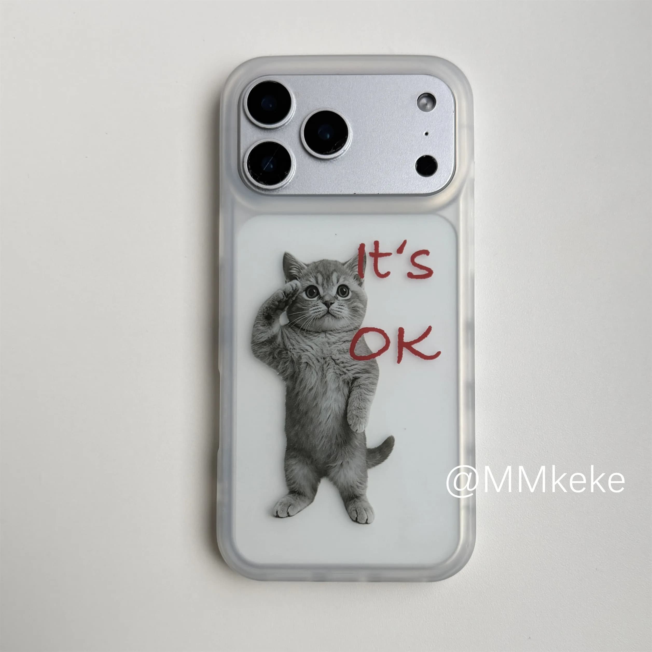 Korean Ins Salute OK Little Kitten Matte Phone Case For iPhone 18 17AIR 16 15 14 13 12 11 Pro XR X Max 7 8 Plus Mini Y2K Cover
