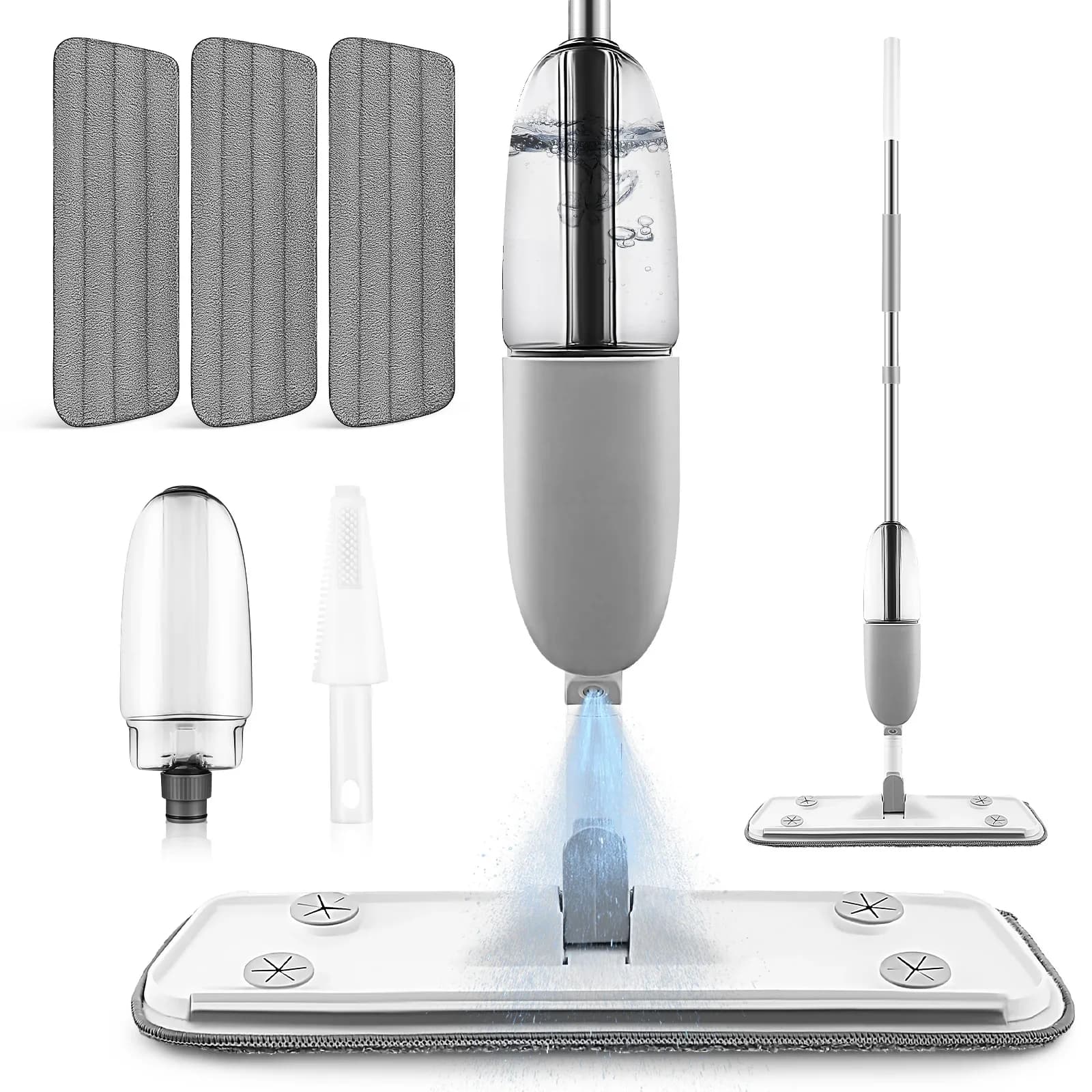 With Replacement Pads Flat For Cleaning Wet Mop Microfiber Spray Dry Wet Floor Mop Refillable Rotatable Spray Mop