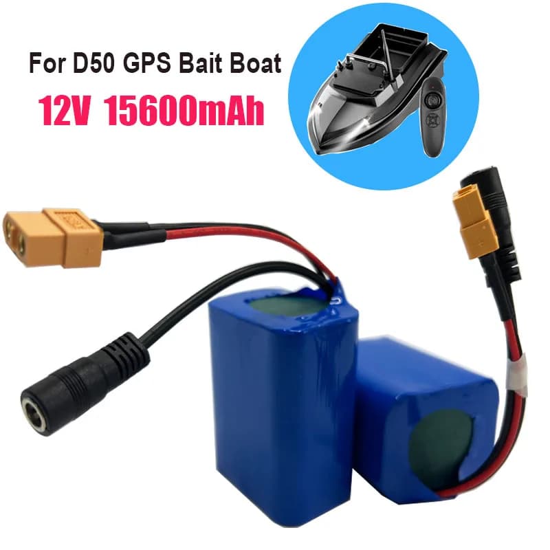 Batteria al Litio 18650 12V 15600mAh D50B per GPS, Bait Boat, Citofono per Ascensore, Videocitofono, Luce di Emergenza