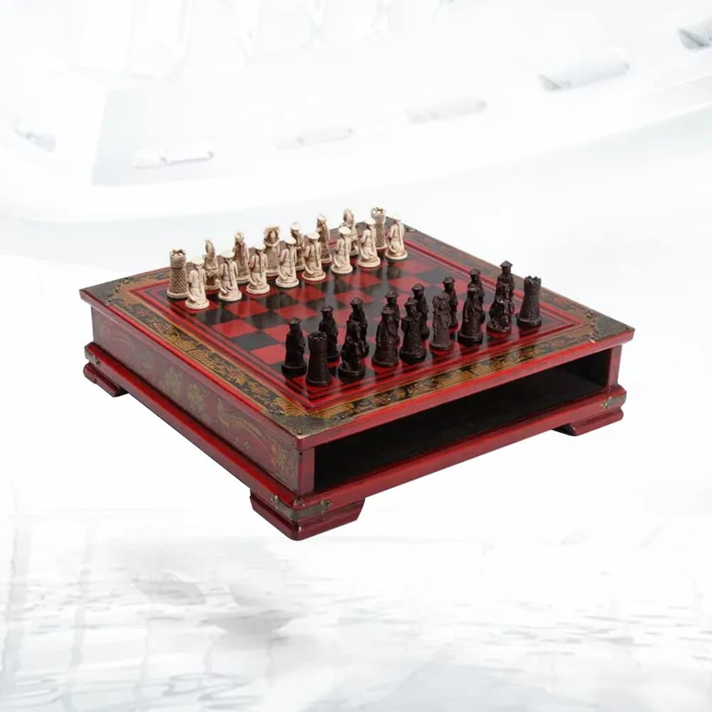 Premium Resin Terracotta Warriors Chess Set Themed Board Game Ideal for Intellectual Growth Home Leisure Gifting