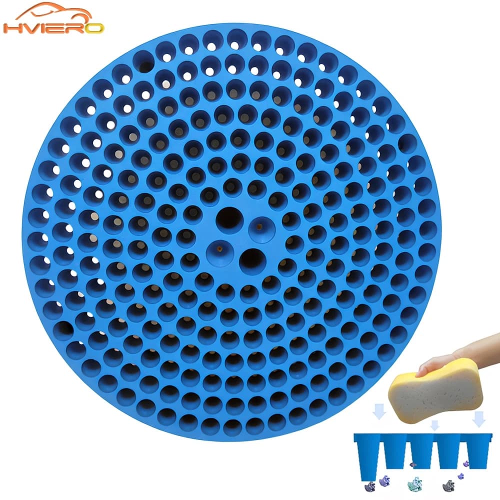 1X Autolavaggio S Pietra Guard Isolamento Rete Imbuto Secchio Filtro Forniture Negozio Strumenti Testa di proiettile Schermo Pulizia di bellezza Blu Giallo