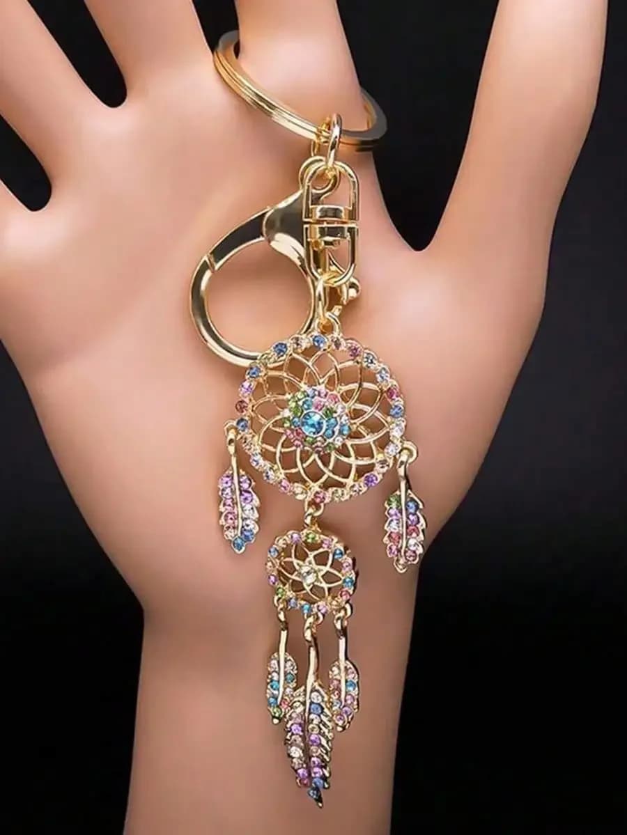 Dream Catcher Rhinestone Key Chain For Women Car Bag Accessories