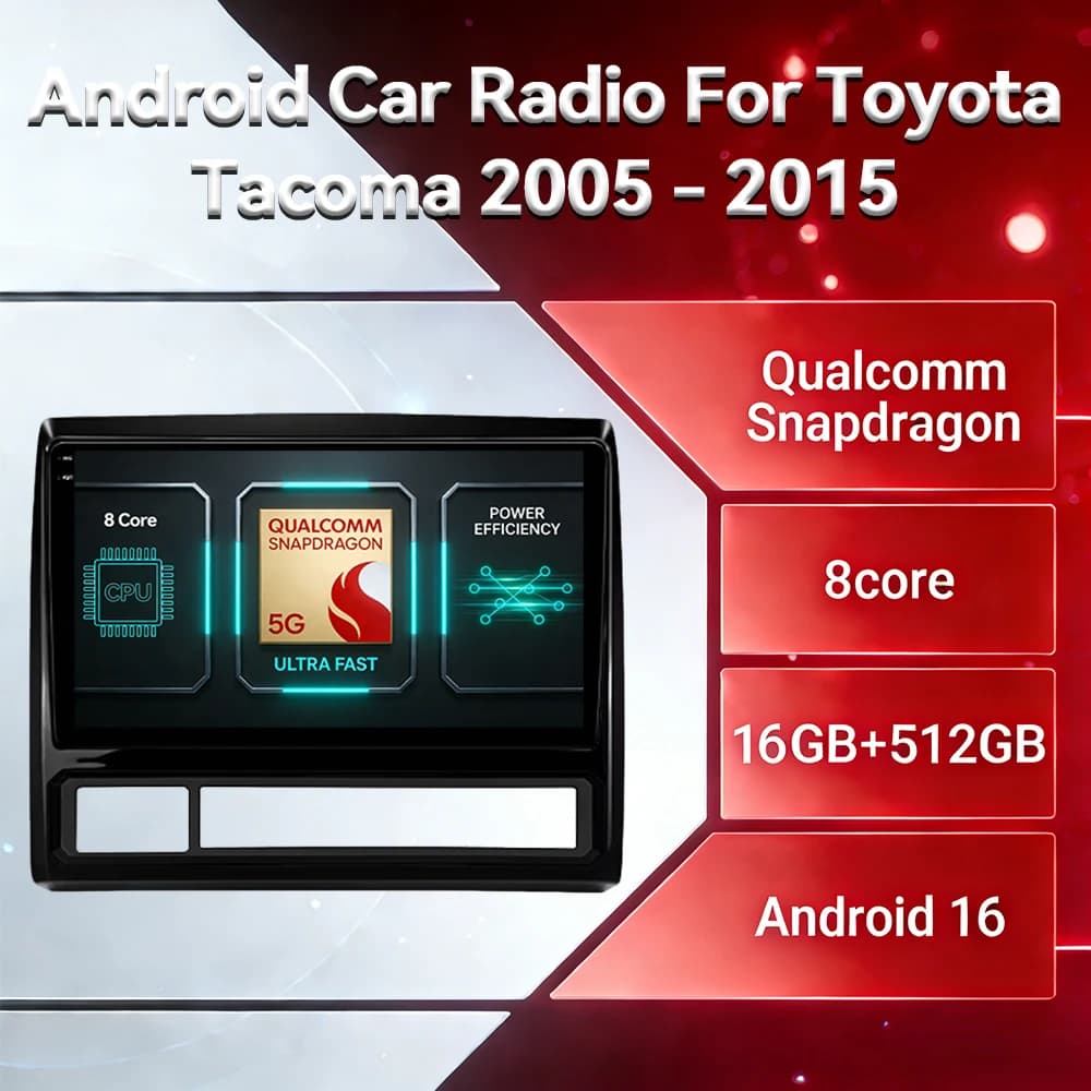 Android 16 Carplay Auto Car Radio For Toyota Tacoma 2 N200 Hilux 2005 - 2015 Multimedia Stereo Video Player Ai Voice GPS NAVI 4G