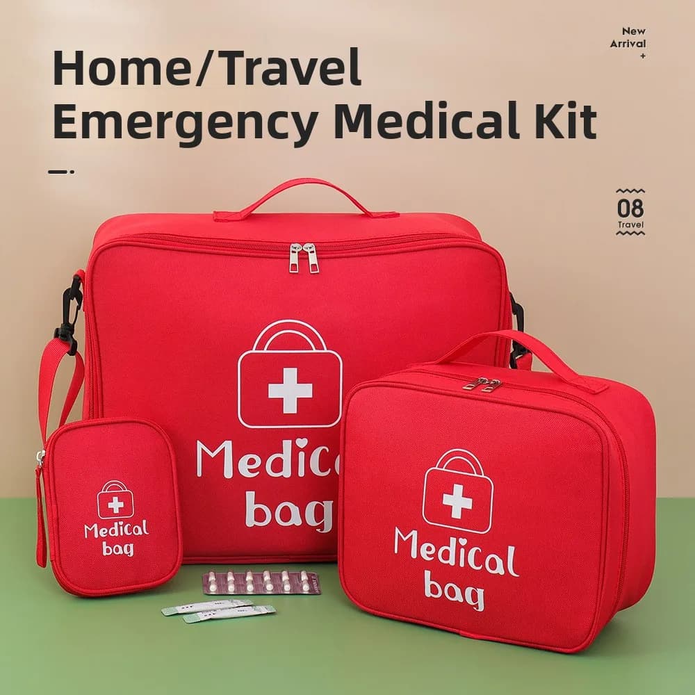 Kit di Pronto Soccorso Portatile in Tessuto Oxford, Borsa Medica per Cura della Salute all'Aperto, Custodia per Emergenze di Guomudi