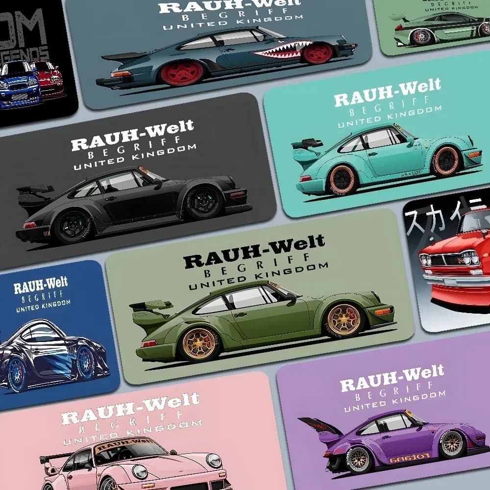 Large Anime Racing Car Mouse Pad, JDM Style Sports Car Design, Non-Slip Rubber Desk Mat for PC Laptop Gaming Office