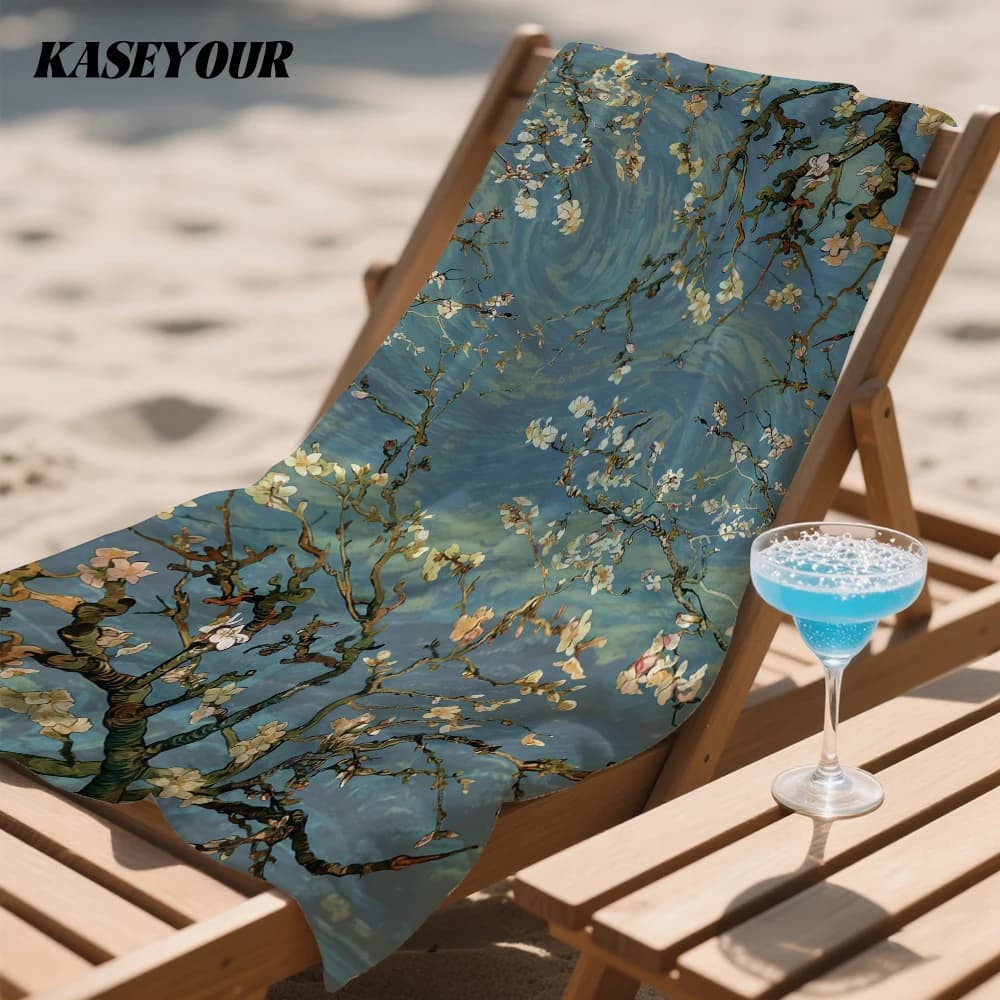 Van Gogh Almond Blossoms Oversized Microfiber Beach Towel Sand Proof Quick Dry, Absorbent for Swimming Pool Travel Camping