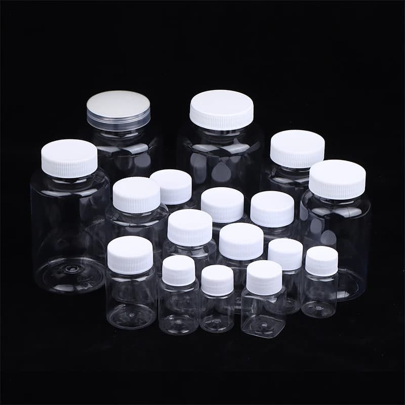 Flacone in Plastica Trasparente 15-500ML con Tappo a Vite, Contenitore per Medicinali e Reagenti Liquidi di Grado Alimentare