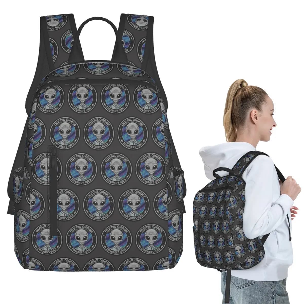 Zaino Alien 1 per studenti, borsa per libri, borsa da scuola per bambini, borse a tracolla per computer, uomo donna
