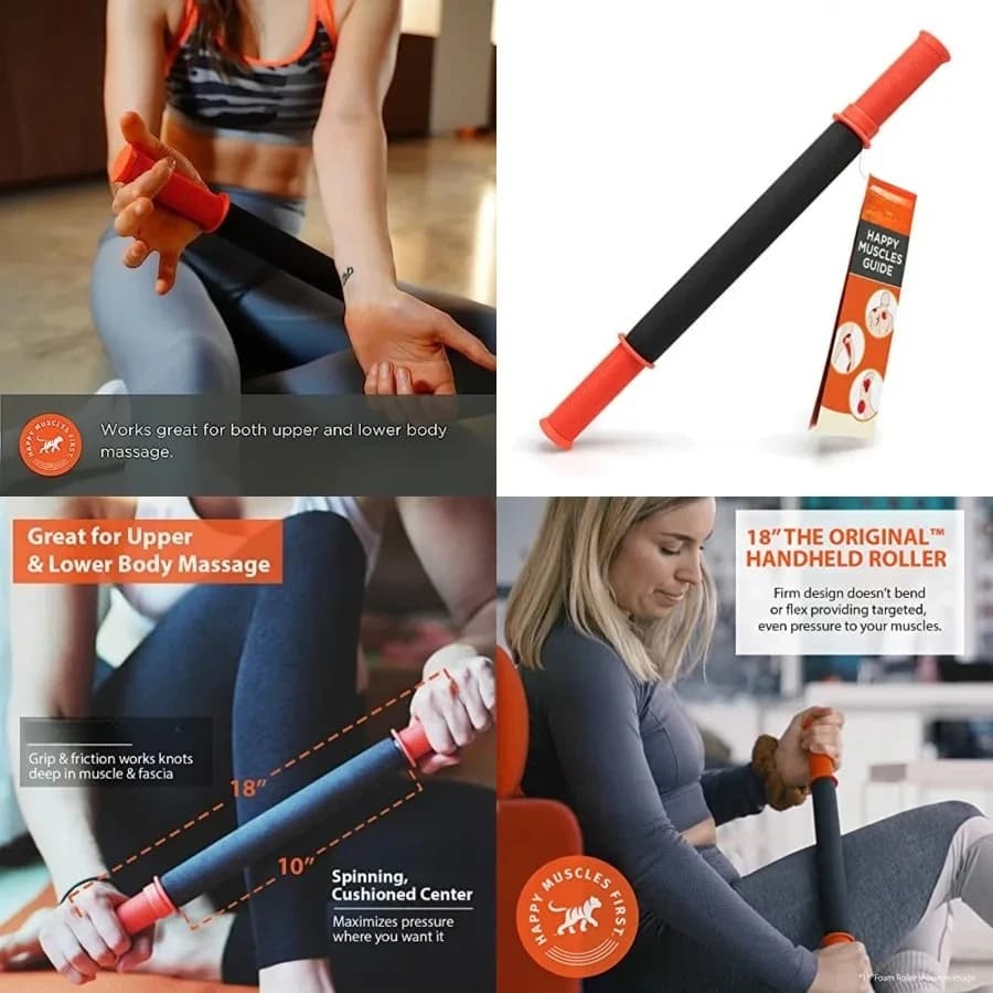 Tiger Tail 18in Rullo Massaggiante Portatile, Manuale, Rullo in Schiuma per Tessuti Profondi, Strumento per Massaggio Corporeo e Rilascio Miofasciale