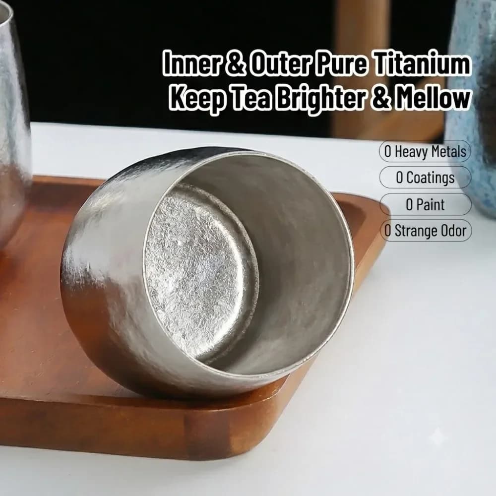 Pure Titanium Double-Wall Coffee Mug Water Cups Home Drinking Office Tea Mug Beer Luxury-Feel Juice 280ml Outdoor Egg Mug Cup