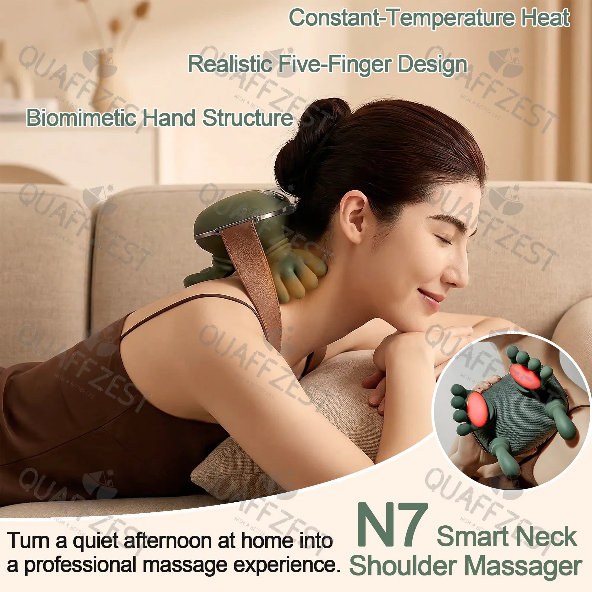 Wireless Bionic Massage for Collo, Spalle and Cervicale, 4D Massage for Back and Hands, with Brushless Motor