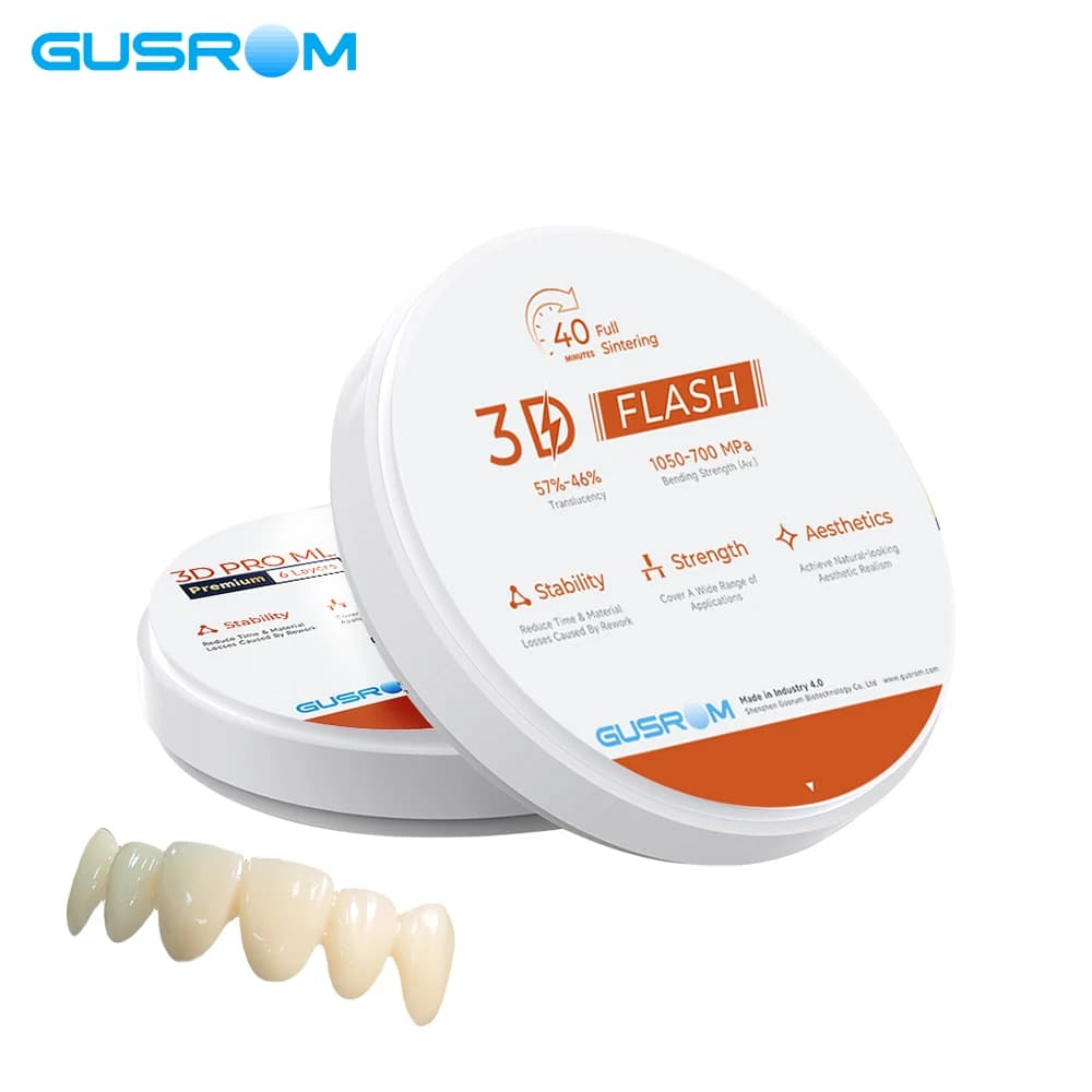 A3 A3.5 3D FLASH Fast Sintering Zirconia Block 98mm 40-Min Speed Multilayer CAD/CAM Disc for Same-Day Crown chairside zirconia