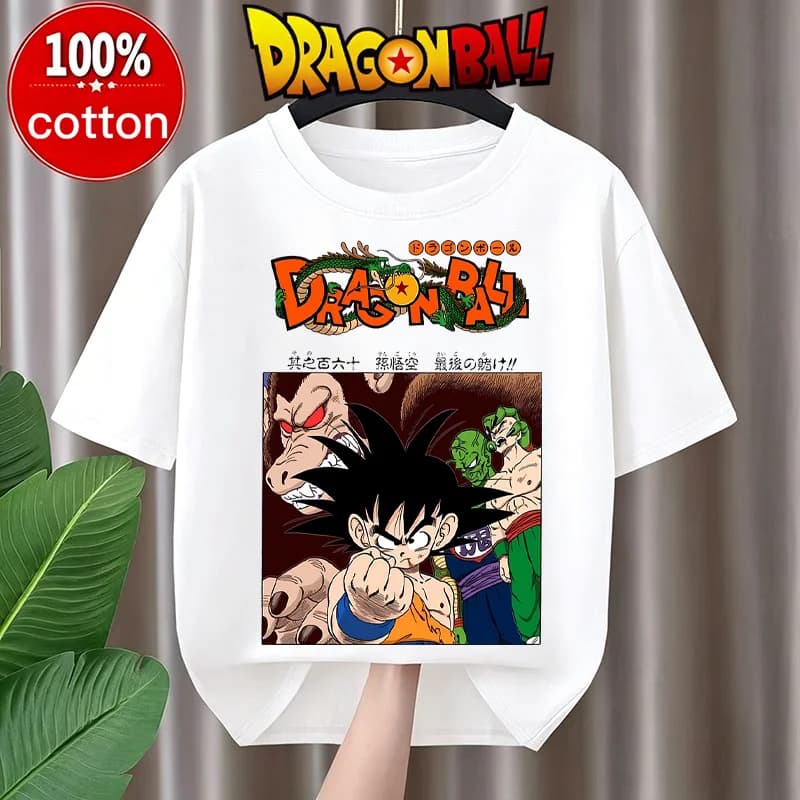 2026 Summer Dragon Ball Super T-shirt 100% Cotton Goku Black Zamasu Print Oversized Fitness Unisex Retro Gym for Adults Kids