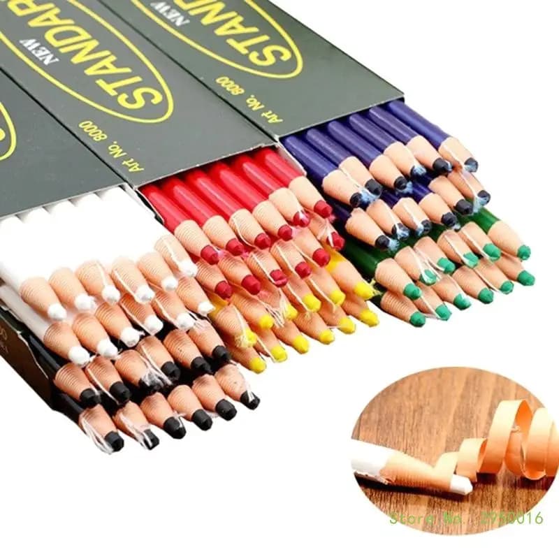 12Pcs Peel off China Markers Grease Pencils for Mechanical Wax Pencil Marking for Vinyl Metal Wood Paper Fabrics