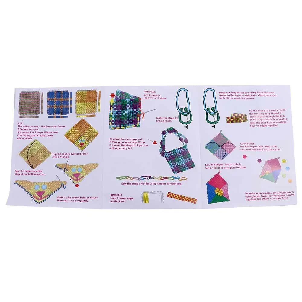 Handcraft Pot Holder Loom Knitting Kits Loom Frame Knitting Potholder Loops Crafts Kit Colorful Rope Ring Weaving