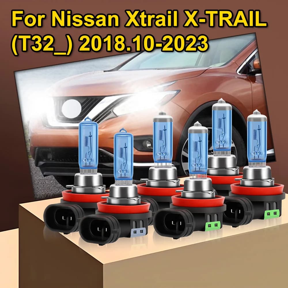 LSlight 2/6x Per Nissan Xtrail X-TRAIL (T32_) 2019 2020 2021 2022 2023 Auto Alogene Fari 100W Auto Faro 6000K Lampadina Fendinebbia