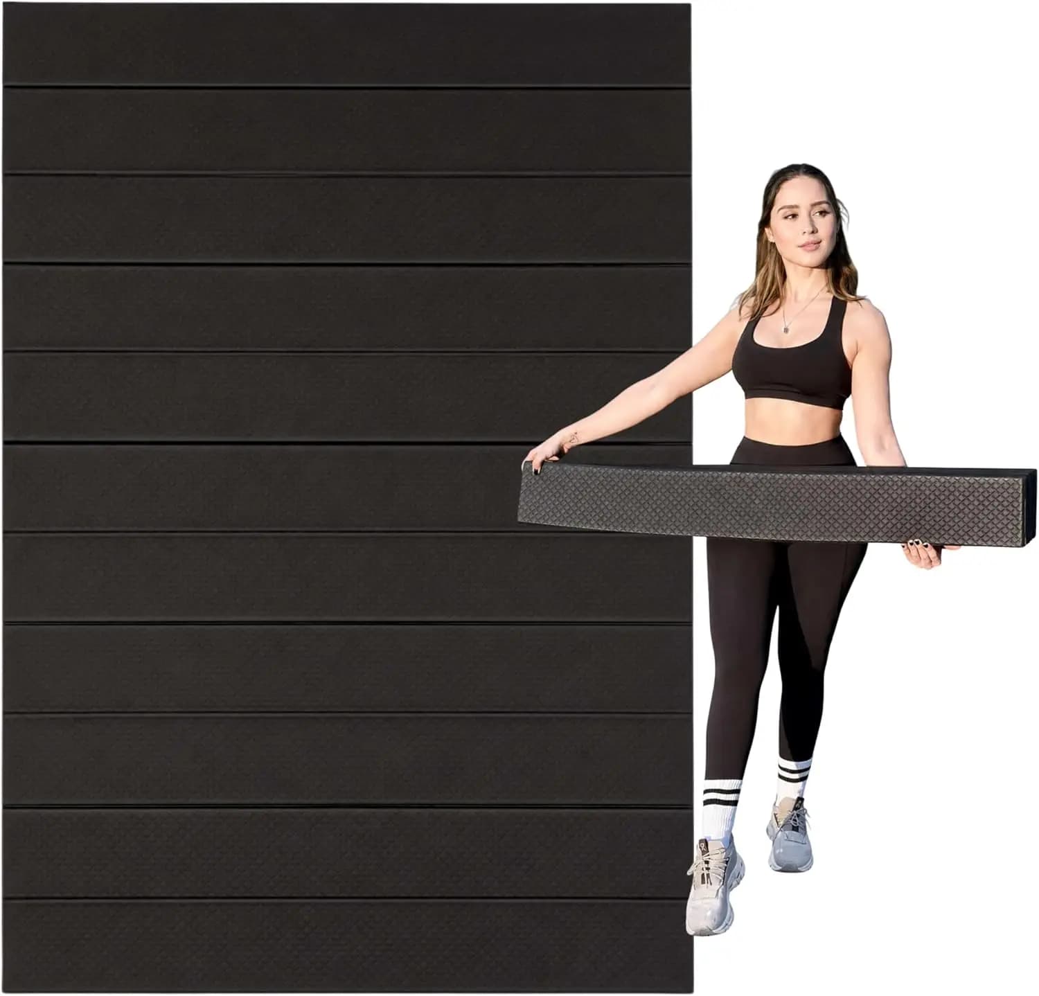 Large Foldable Yoga Mat, 72"x48", 6mm/8mm Thick, Anti-Slip Exercise Mat for Home Gym & Travel