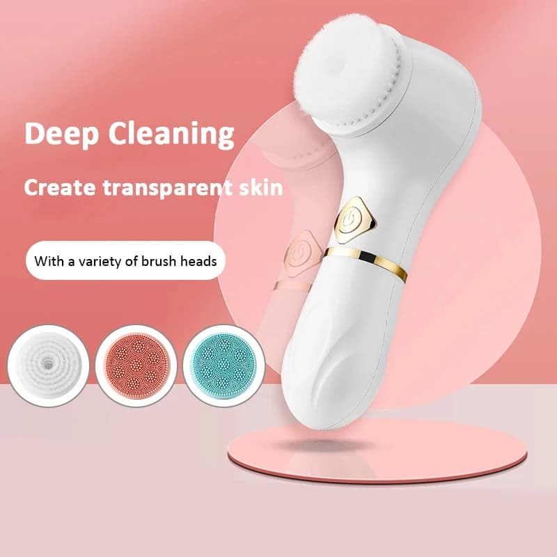 New Multifunction Electric Machine Three in One for Massage and Cleaning 2026 with Silicone Brush and Brush for Deep Cleaning