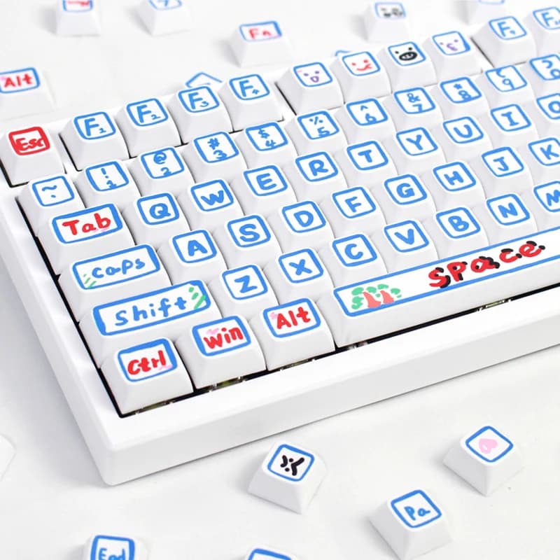 Keycap XDA Profilo Graffiti Tema Keycap PBT Sublimazione della tintura Copritasti fai-da-te personalizzati per interruttori MX tastiera meccanica da gioco