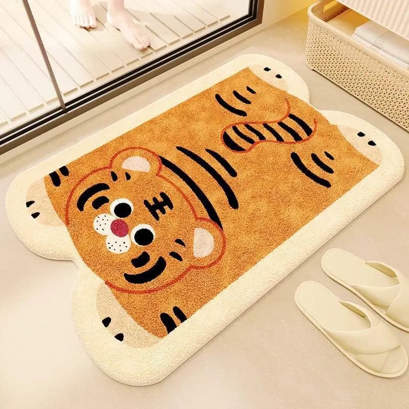 Bathroom Mat for Pets with VIKAMA cartoon design, fast drying non-slip carpet, entrance hall carpet for bathroom and shower