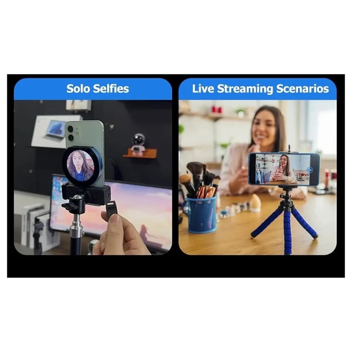 Schermo per telefono rotondo da 2,1 pollici Proiettore Schermo per smartphone Dispositivo di mirroring Schermo per selfie magnetico per telefono wireless per Vlog