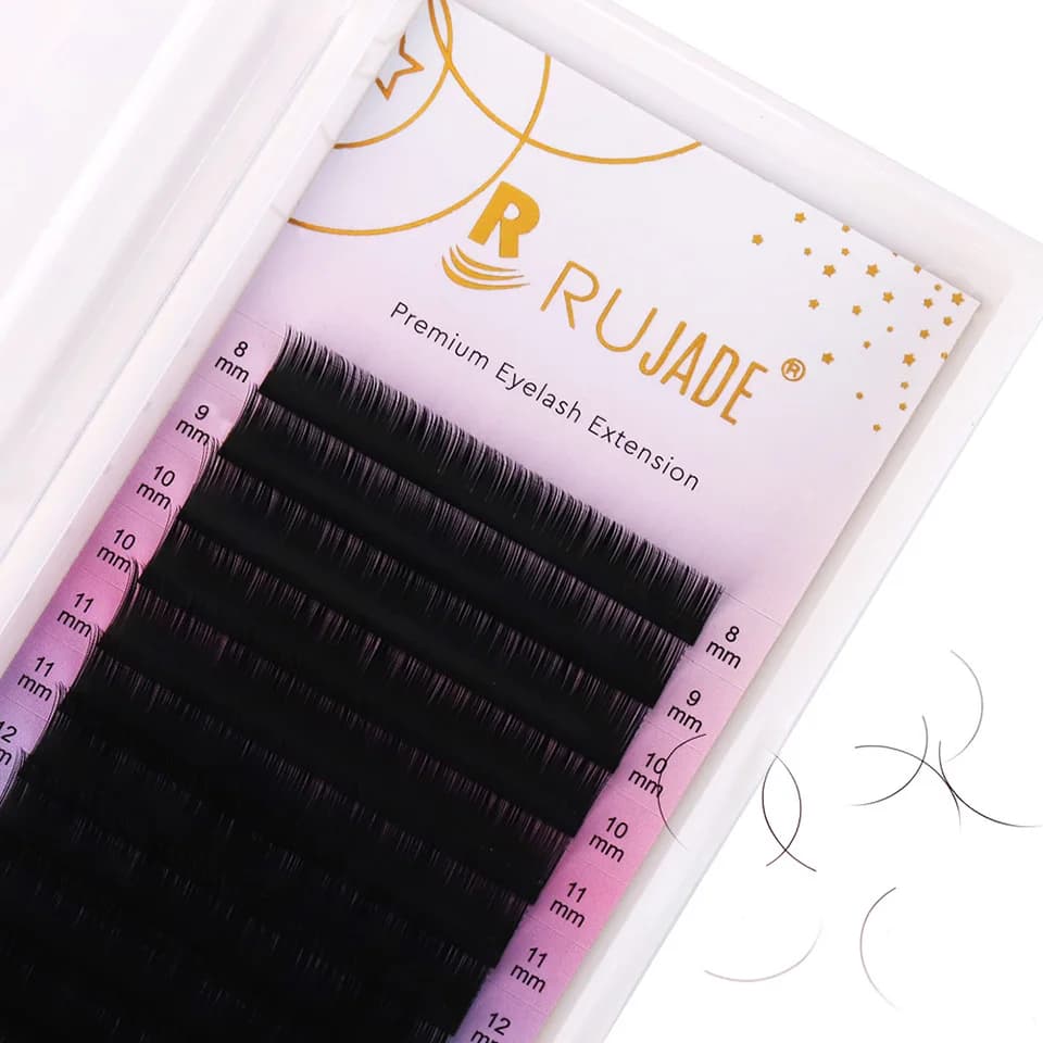 Ciglia Finte RUJADE B C CC D Curl in Cashmere, Extension Ciglia Individuali Mix 20-25mm Lunghe, Ciglia Finte in Visone 0.03 Volume Russo Cilio