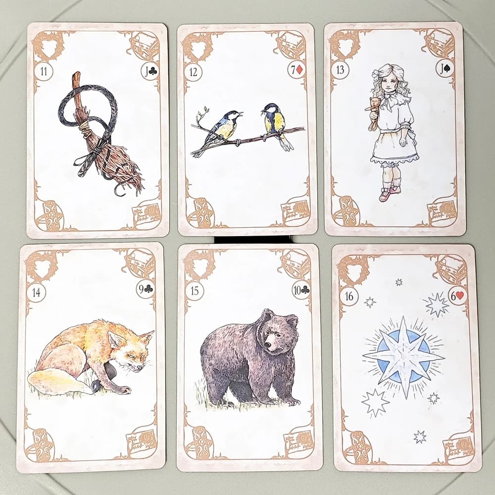Segni del ponte Fate Lenormand - Sistema Rana 9*6 cm 36 carte e 6 carte extra