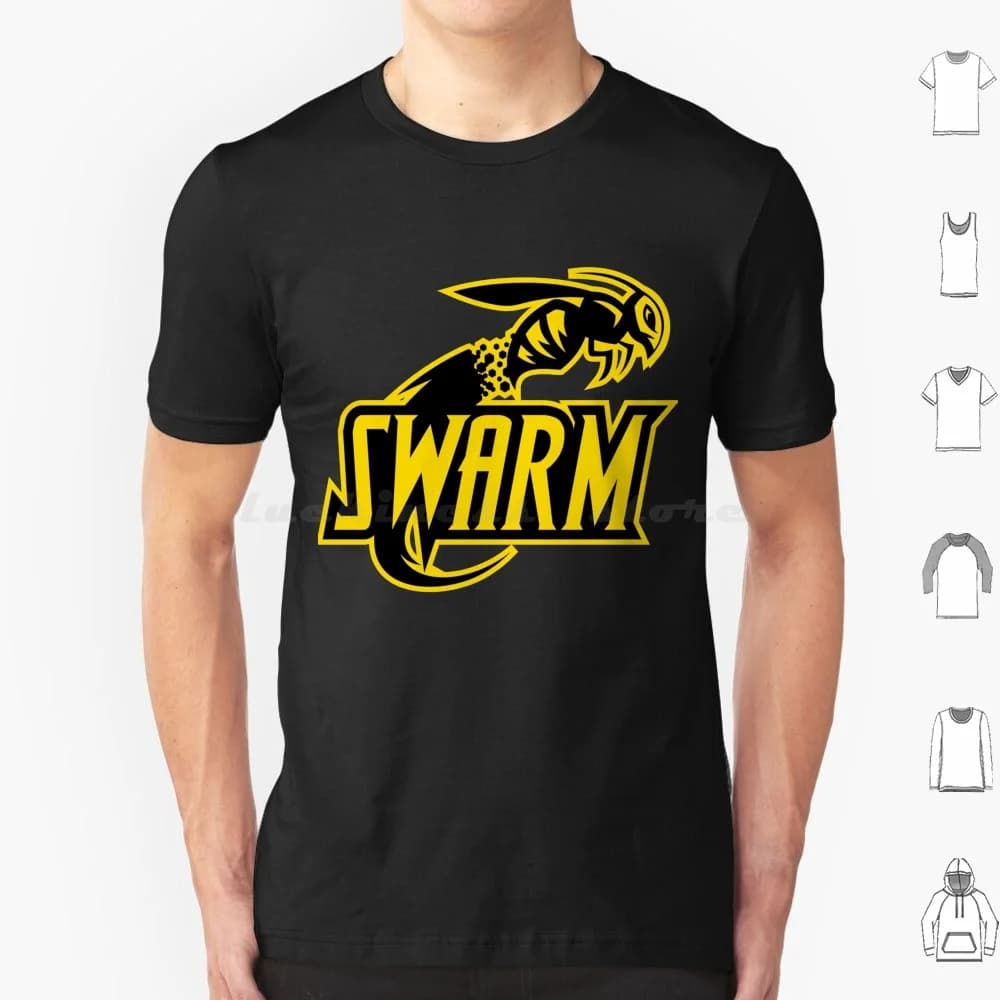 T-shirt con logo Swarmsports in cotone per uomo e donna, stampa fai da te, logo generico Swarmsports per baseball, basket, calcio, Hornet