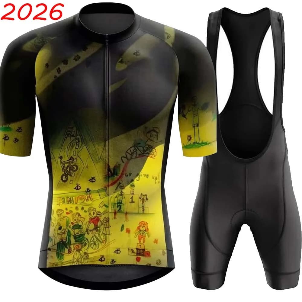 France Tour 2026 Team Cycling Jersey Set Cycling World-champion Clothing Men Road Bike Shirts Suit Bicycle Bib Shorts MTB Ropa