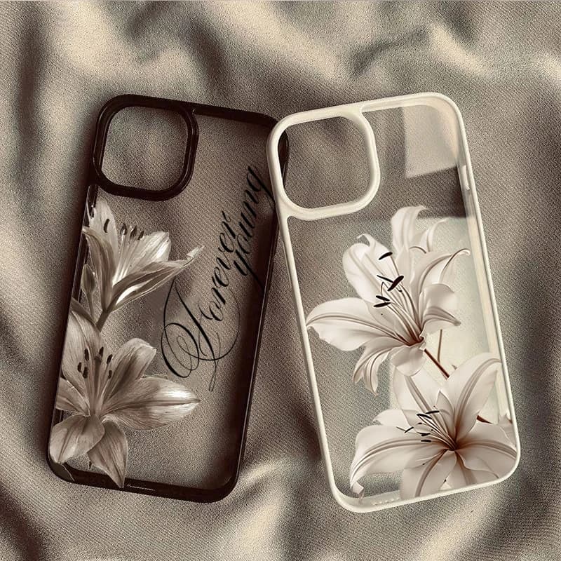 Phone Case for Samsung Galaxy S25 S26 Ultra A56 A55 A54 A53 A16 A15 A35 A34 5G S21 S23 FE S24 Elegant Vintage Lily Floral Cover
