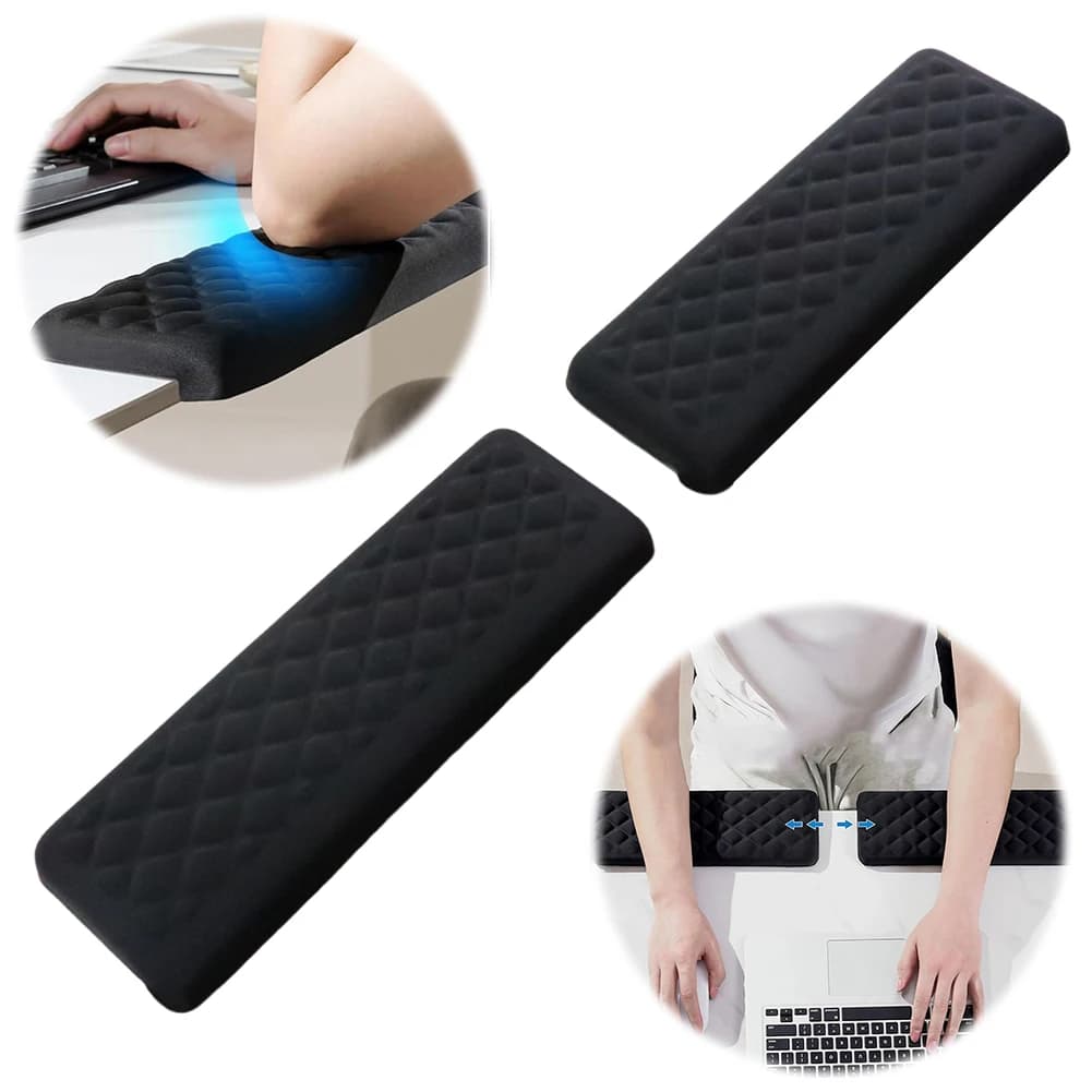 Cuscino per gomito in memory foam a forma di L da 2 pezzi Cuscino ergonomico per bordo scrivania Gomito per scrivania per giochi Computer da ufficio PC Pittura Gaming
