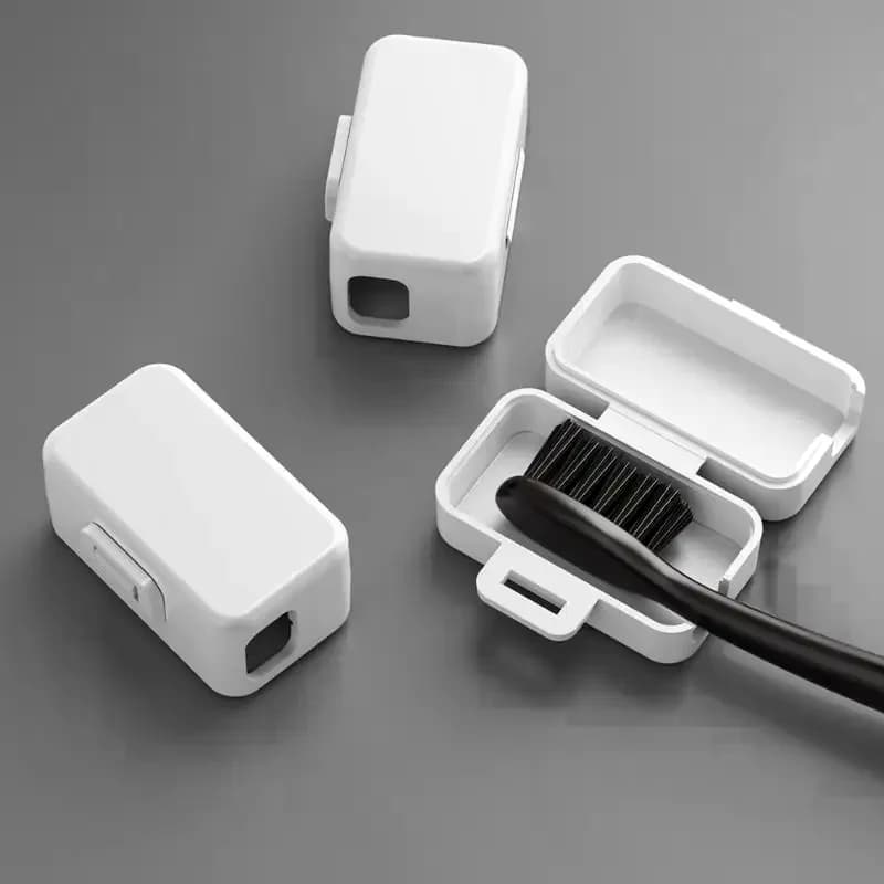 Portaspazzolino da viaggio portatile da 1 pezzo - Custodia in plastica impermeabile con coperchio per riporre la testina dello spazzolino, uso domestico e all'aperto